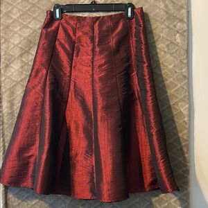 Elegant Red Satin Skirt